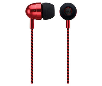 Red Wired Bluetooth Earbuds