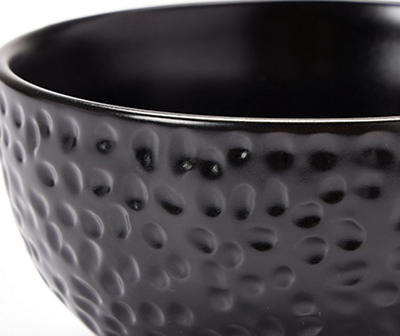 Black Matte Hammered Cereal Bowl