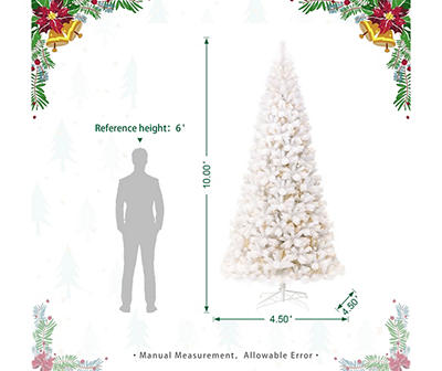 10' White Pine Slim Pre-Lit Artificial Christmas Tree with 3-Function Warm White LED Lights