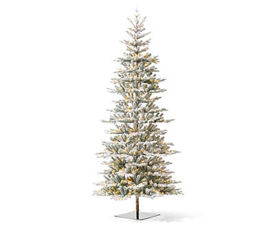 8' Deluxe Flocked Fir Pre-Lit Artificial Christmas Tree with Warm White LED Lights