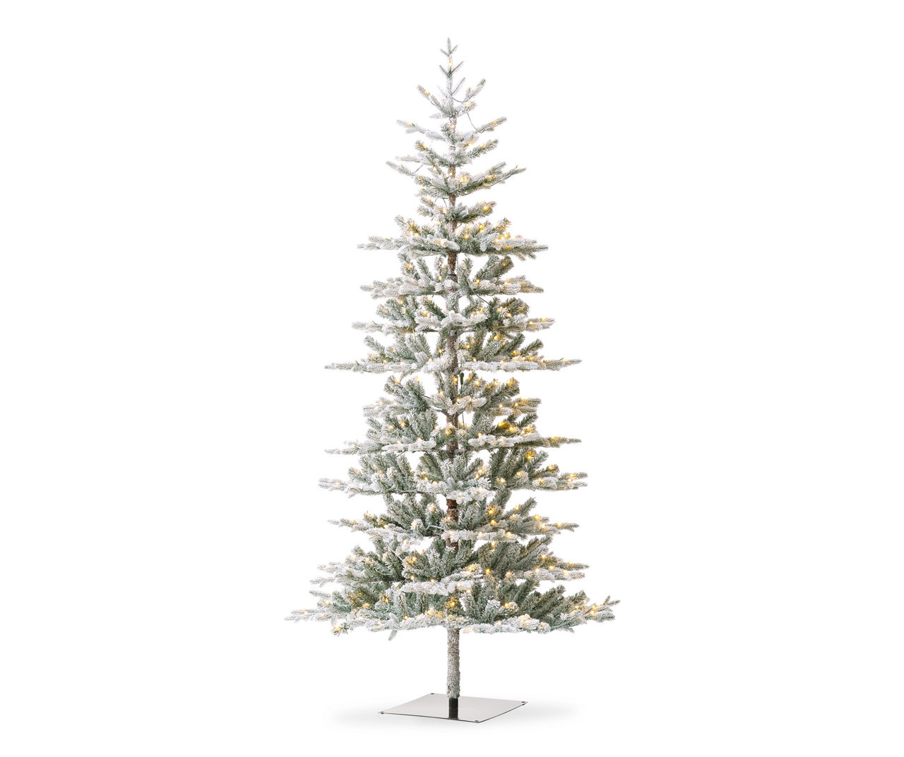 Glitzhome 10' Deluxe Flocked Fir PreLit Artificial Christmas Tree with