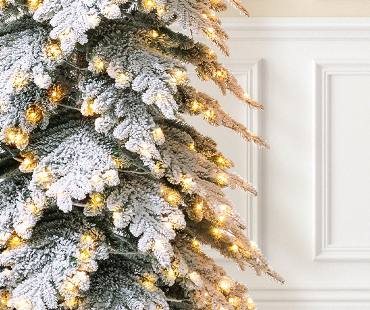 11' Flocked Spruce Pencil Pre-Lit Artificial Christmas Tree