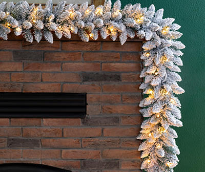 Flocked Pine 3-Piece LED Wreath & Garland Decor Set
