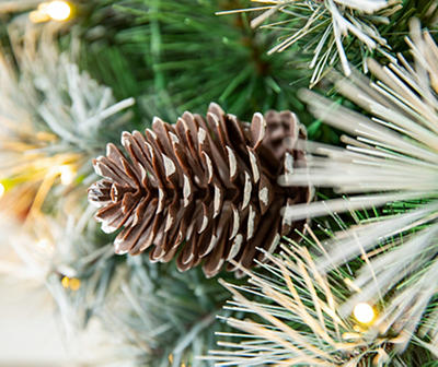3' Flocked Pine, Pinecone & Berry LED Swag