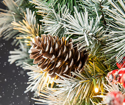 Pine, Pinecone & Berry 3-Piece Wreath & Garland LED Decor Set