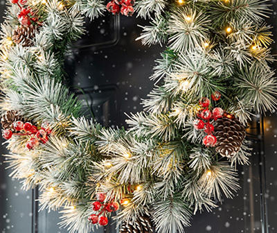 Pine, Pinecone & Berry 5-Piece LED Tree, Wreath & Garland Set