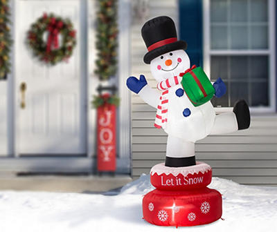 6' Inflatable LED Rotating Snowman