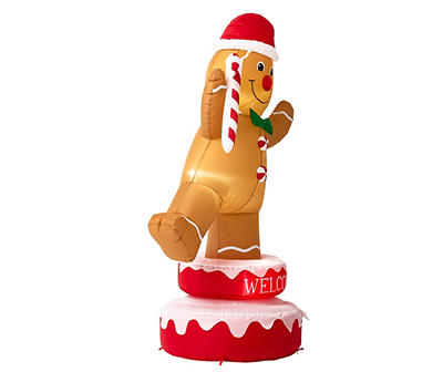 6' Inflatable LED Rotating Gingerbread Man