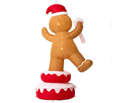 6' Inflatable LED Rotating Gingerbread Man