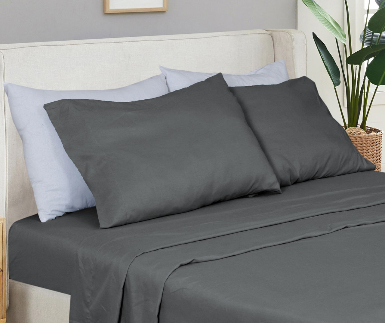 Charcoal Microfiber Queen 4-Piece Sheet Set