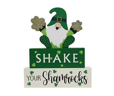 "Shake Your Shamrocks" Leprechaun Gnome Stacked Tabletop Decor