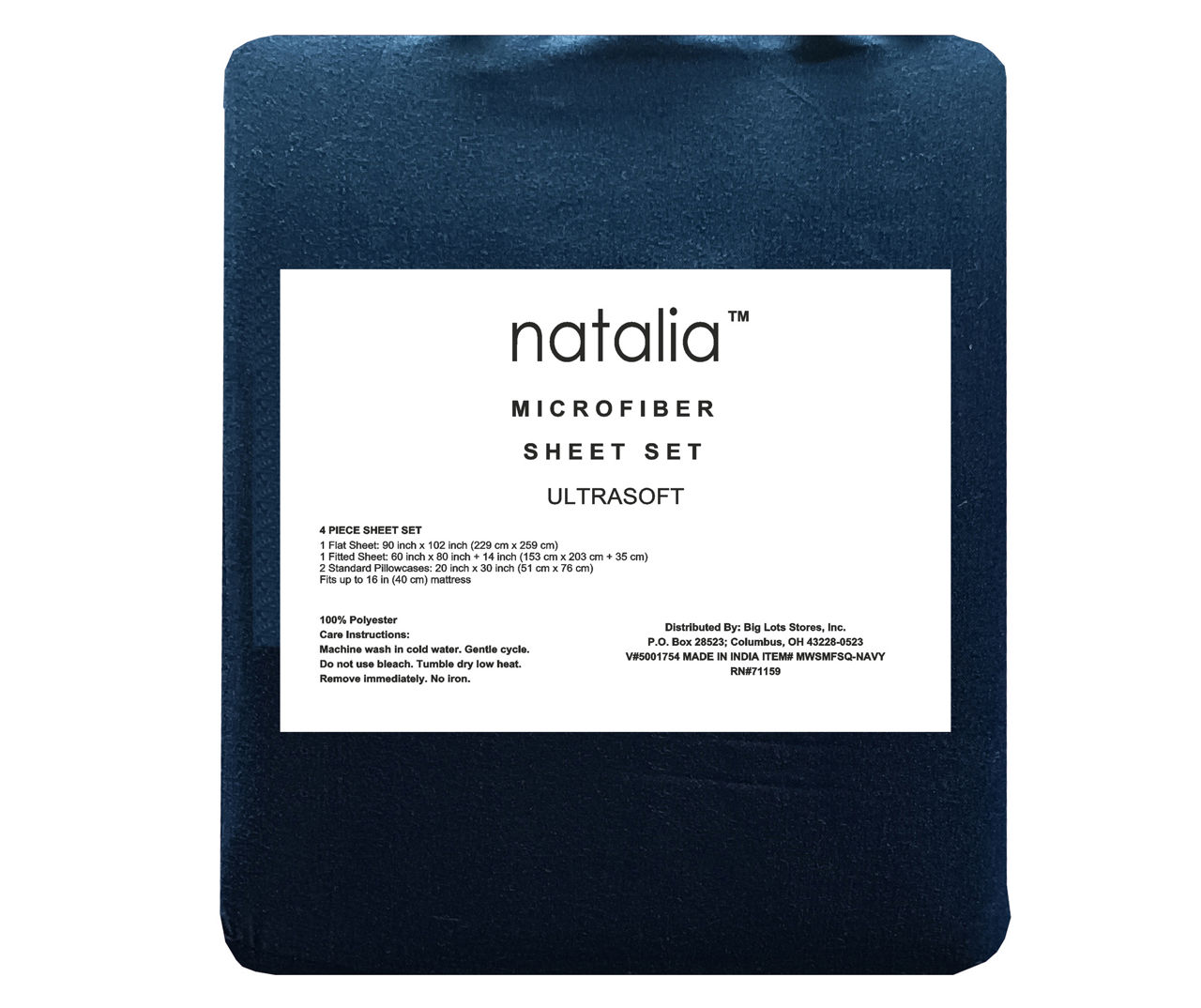 Navy Microfiber Queen 4-Piece Sheet Set
