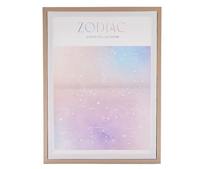 Pastel Zodiac Constellations Framed Art Canvas, (13" x 17")