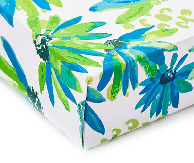 Blue & Green Flower Art Canvas, (8" x 10")