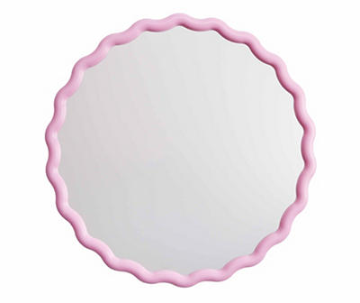 Pink Wavy Edge Wall Mirror