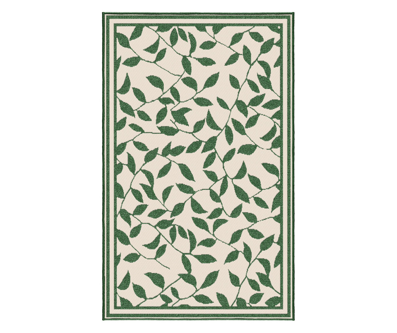 Aren Cream & Green Botanical Outdoor Area Rug Big Lots