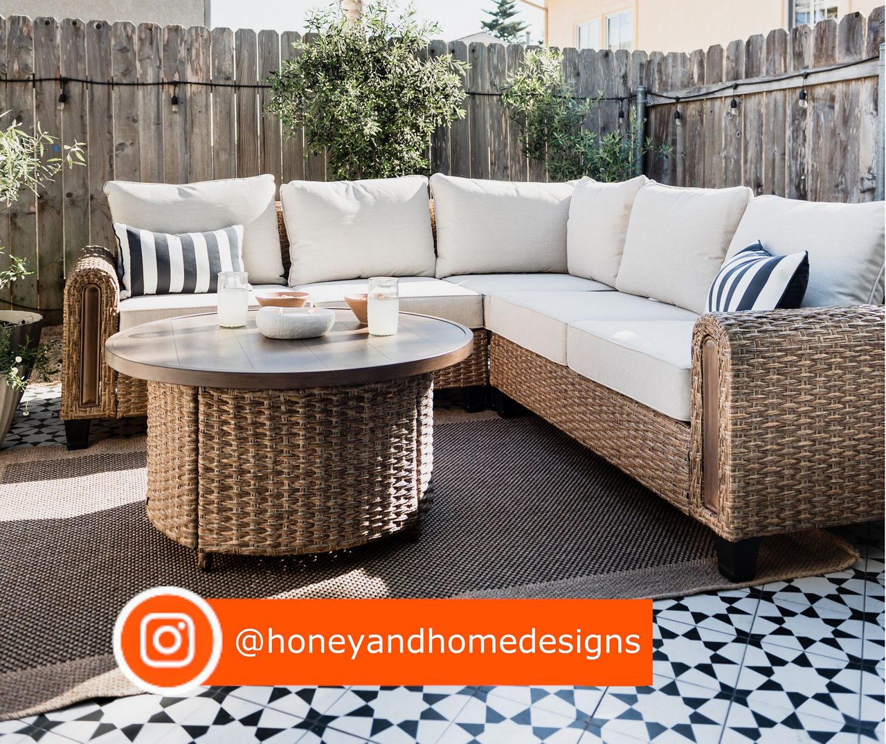 Laurel Terrace Wicker Cushioned Patio Sectional