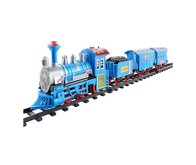 Blue & Silver 14-Piece Animated Train Set