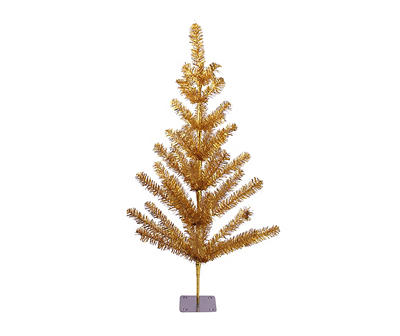 3' Gold Twig Pine Unlit Tinsel Christmas Tree