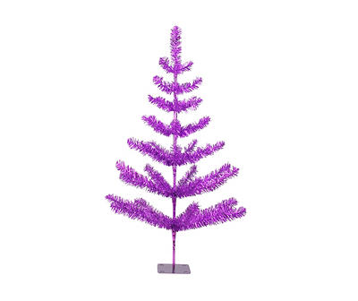 3' Purple Twig Pine Unlit Tinsel Christmas Tree