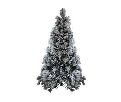 7.5' Black Spruce Flocked Unlit Artificial Christmas Tree