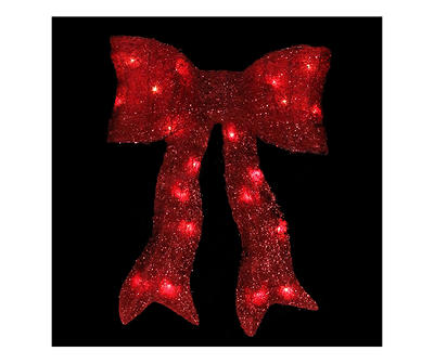 24" Red Light-Up Sparkle Bow