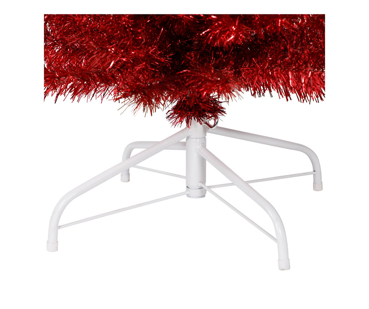 6' Red Pencil Unlit Tinsel Christmas Tree