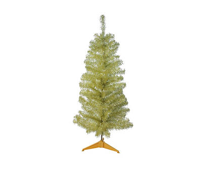 4' Gold Unlit Tinsel Christmas Tree