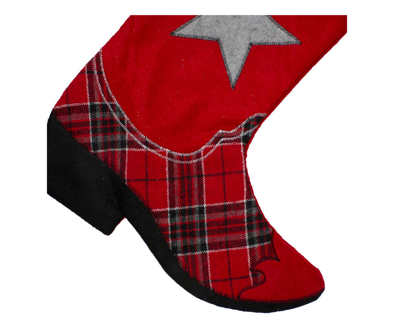 Red Plaid Cowboy Boot Stocking
