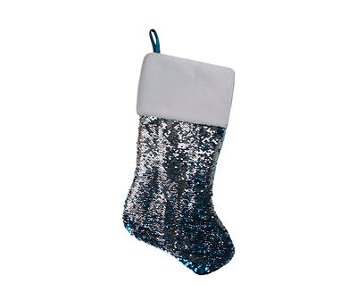 Blue & Silver Mermaid Sequin Stocking
