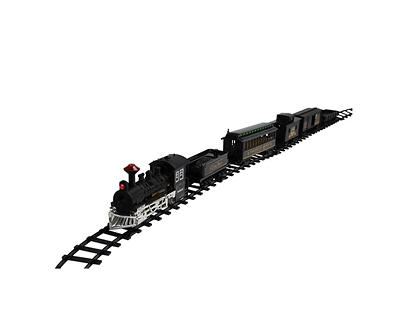 Black 16-Piece Animated Train Set