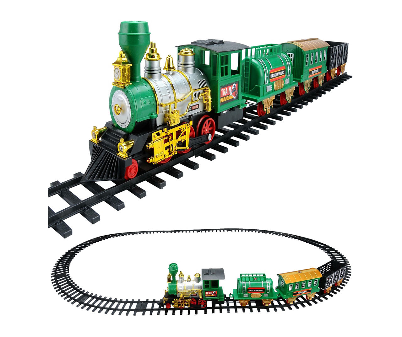 Green 20 Piece Animated Train Set