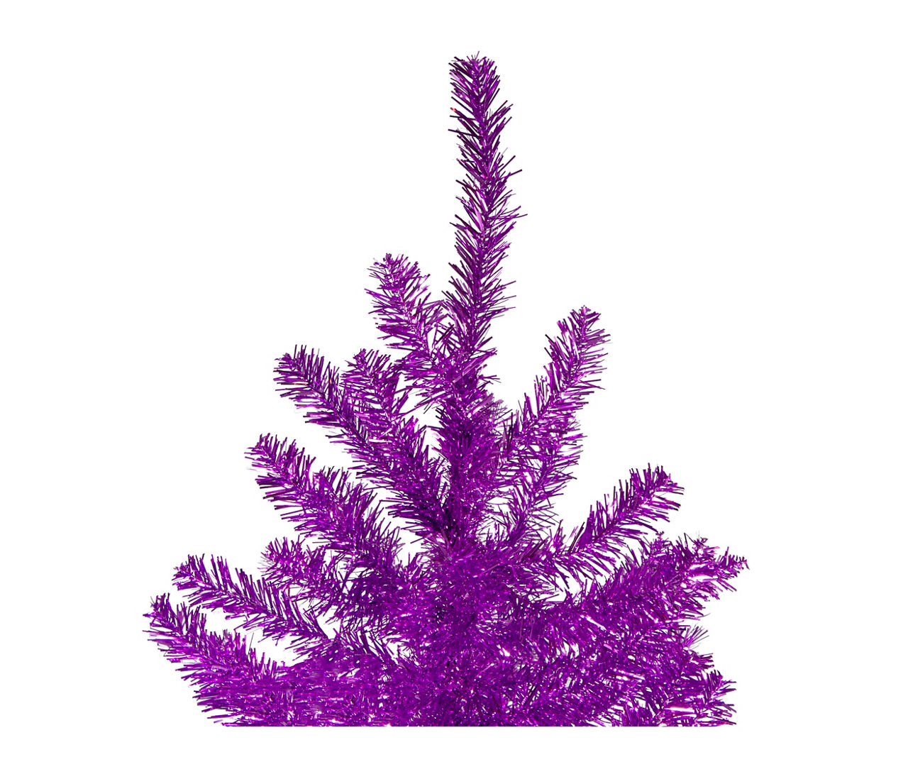 7' Purple Metallic Unlit Tinsel Christmas Tree