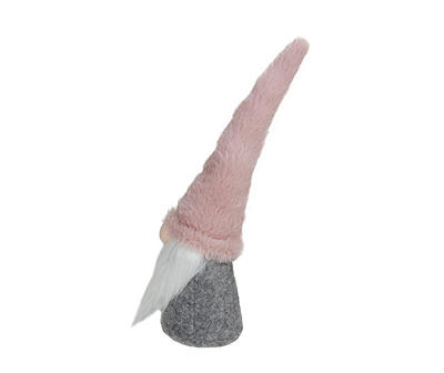 11" Pink Fur Hat Gnome Tabletop Decor