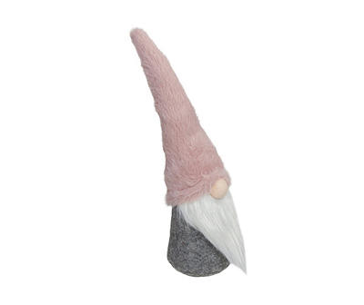 11" Pink Fur Hat Gnome Tabletop Decor