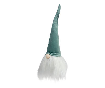 15" Green Hat Gnome Head Tabletop Decor