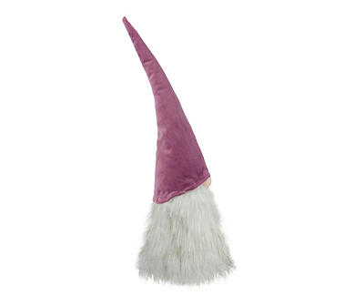 17" Mauve Hat Gnome Head Light-Up Tabletop Decor