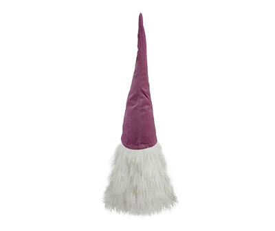 17" Mauve Hat Gnome Head Light-Up Tabletop Decor
