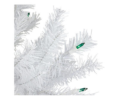 6.5' White Spruce Slim Pre-Lit Artificial Christmas Tree with Green Lights
