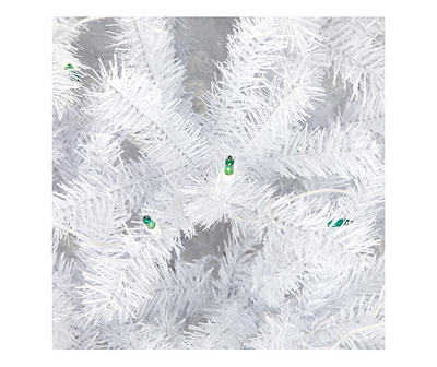 6.5' White Spruce Slim Pre-Lit Artificial Christmas Tree with Green Lights