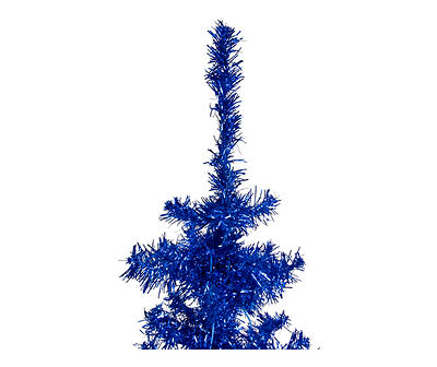 4' Blue Unlit Tinsel Christmas Tree
