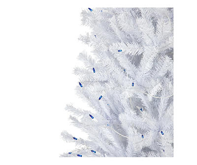 6.5' White Spruce Slim Pre-Lit Artificial Christmas Tree with Blue Lights