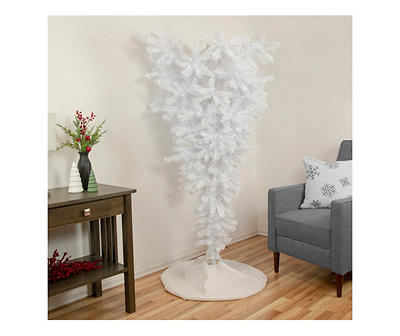 5.5' White Upside Down Spruce Unlit Artificial Christmas tree