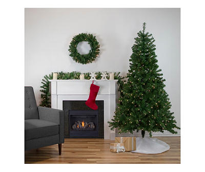 Wolcott Spruce 4-Piece Light-Up Tree, Wreath & Garland Set