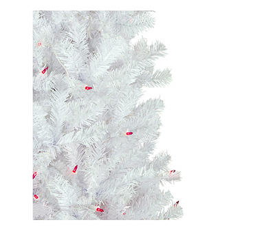 6.5' Woodbury White Pine Pencil Pre-Lit Artificial Christmas Tree with Pink Lights