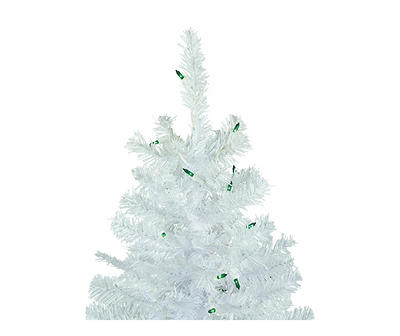 6.5' Woodbury White Pine Pencil Pre-Lit Artificial Christmas Tree with Green Lights