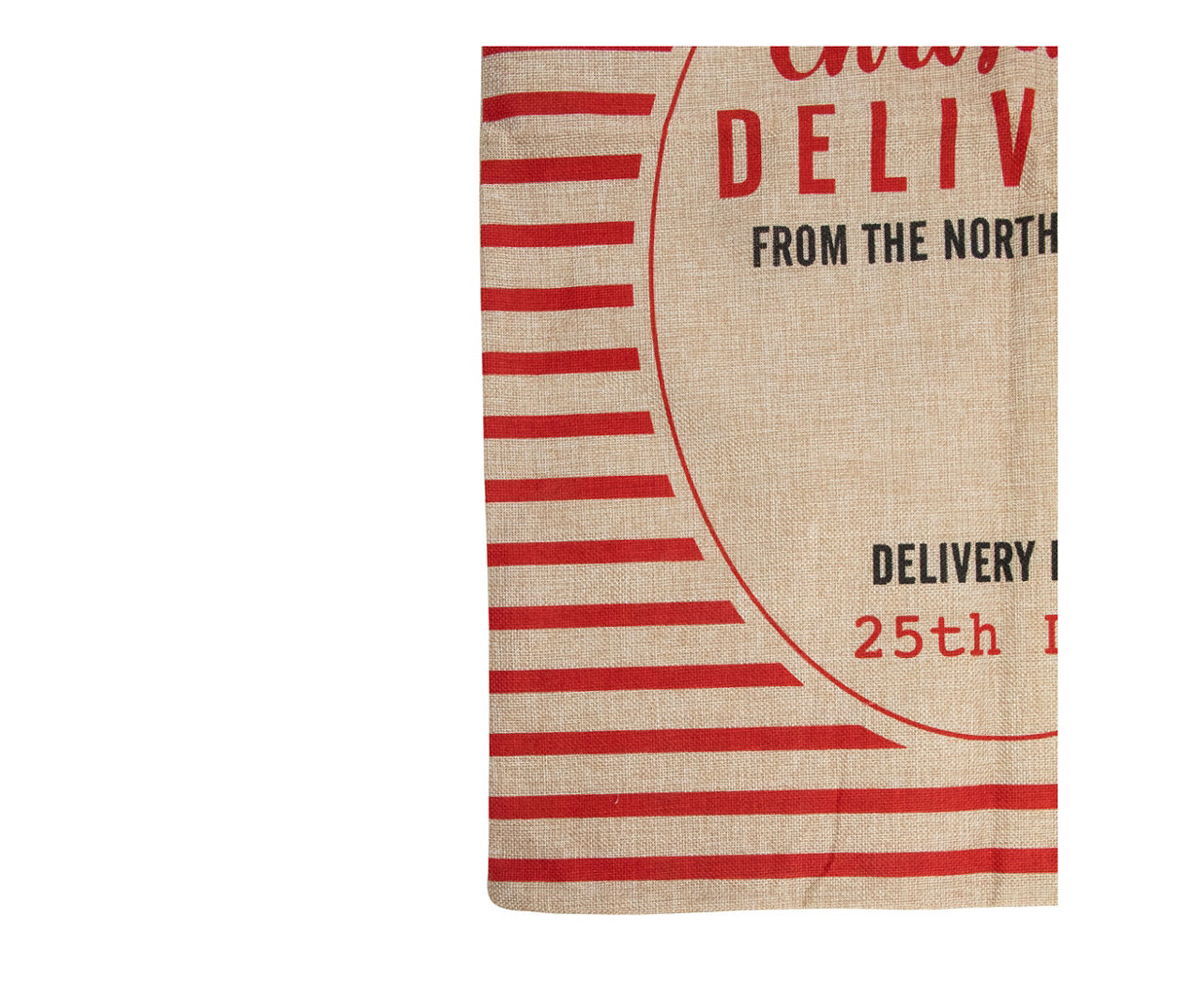 "Christmas Delivery" Tan & Red Drawstring Bag