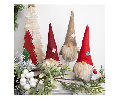 Red & Gray Santa Gnomes 3-Piece Decor Set