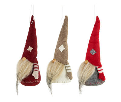 Red & Gray Santa Gnomes 3-Piece Decor Set