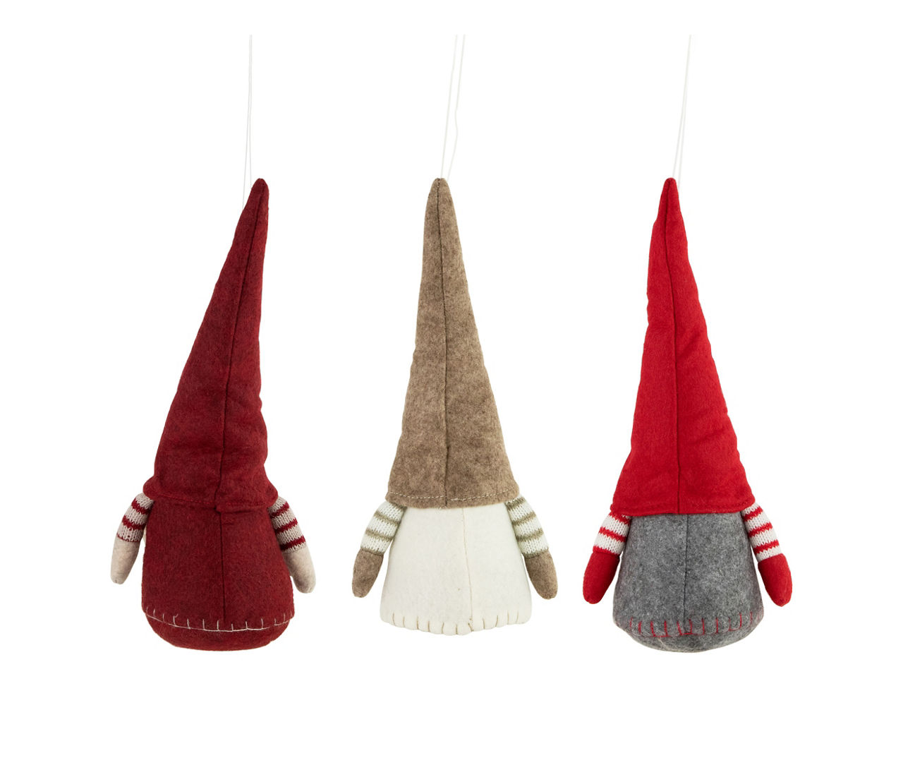 Red & Gray Santa Gnomes 3-Piece Decor Set